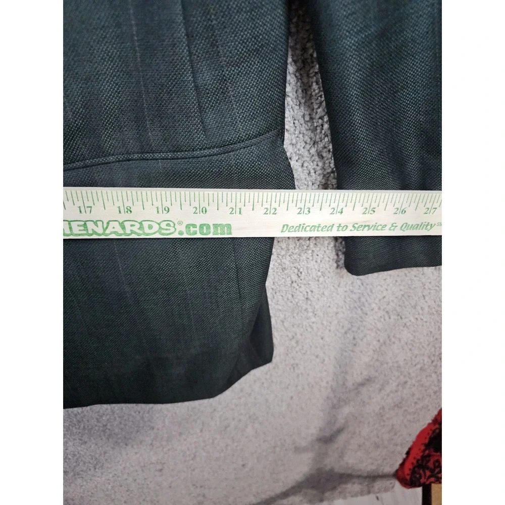 Ermenegildo Zegna 44L Green Windowpane Super 100s Worsted Wool Blazer Sport Coat